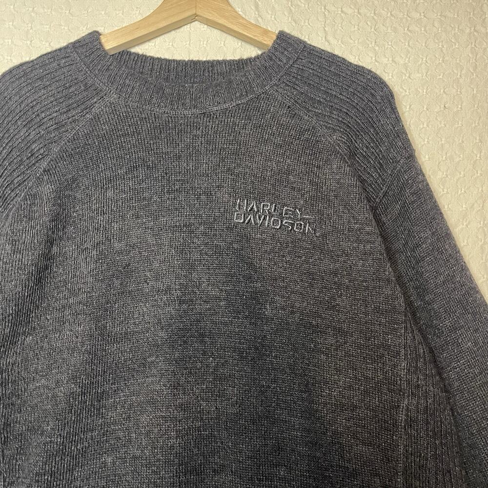 Vintage Harley Davidson Crew Neck Sweater Mens Medium Embroidered On Front/Back